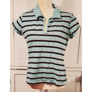 BAILEYS Point Women's / Junior's Short Sleeve Striped Y2K Shirt Size XL